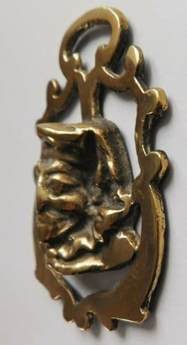 Vintage horse brass Mr Punch Punchinello with ruff and jesters cap