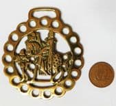 Vintage horse brass with unusual horse design Great Seal of Queen Victoria
