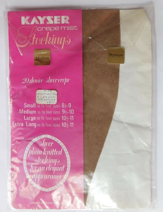 Vintage Kayser sheer stockings Crepe Mist size 9.5