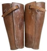 Vintage leather gaiters Pentagon chaps English equestrian riding accessories A