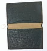 Vintage leather wallet R Mair Burrabaza Calcutta India green 7" x 4.5"