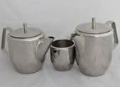 Vintage Nutbrown set Tea pot Coffee pot Milk jug 18 8 stainless steel 1960s 1970
