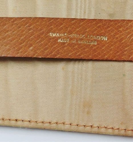 Vintage pigskin tie case Swaine Brigg quality vintage English leather luggage