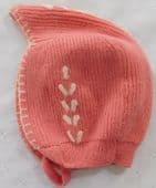 Vintage pink baby bonnet 1930s UNUSED infants hat girls cap helmet DISPLAY ONLY
