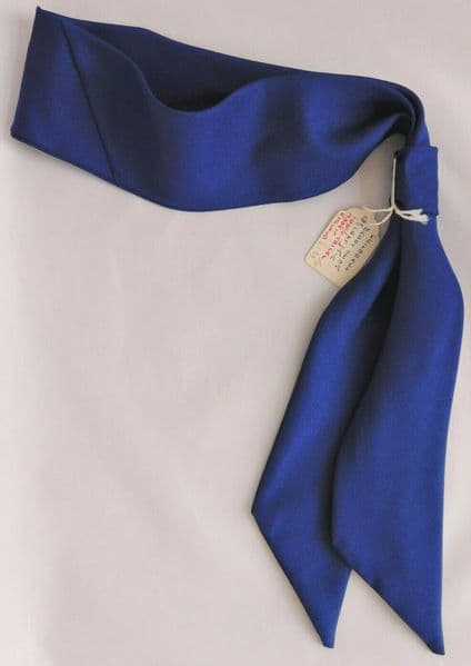 Vintage ready-knot cravat scarf Royal Blue unisex for children 1960s UNUSED
