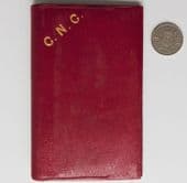 Vintage red leather wallet embossed initials CNC mid-20th century good quality