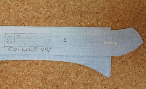 Vintage semi-stiff collar size 15 BLUE detachable trubenised shirt collar FADED