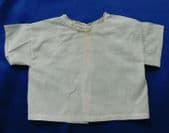 Vintage short sleeved baby vest top antique handmade baby clothes white cotton J