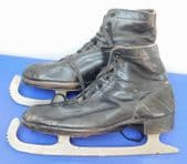 Vintage Spalding ice skating boots Francis Wood British Champion blades skates