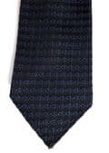 Vintage Terylene skinny tie by Emendy navy blue and black circa 1950s postwar