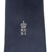 Vintage tie RUSI Royal United Services Institute crown logo British defence navy