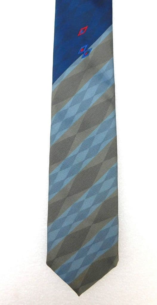 Vintage tie Sam Mason Limited Striped with diamond pattern Washable circa 1970s