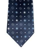 Vintage Tootal tie blue and white circles classic English menswear 1960s