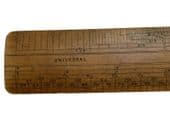 Vintage wooden 12" ruler UNIVERSAL old technical drawing instrument BRITISH MADE