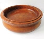 Vintage wooden bowl 10.5" wide x 3" deep home decor fruit general household use