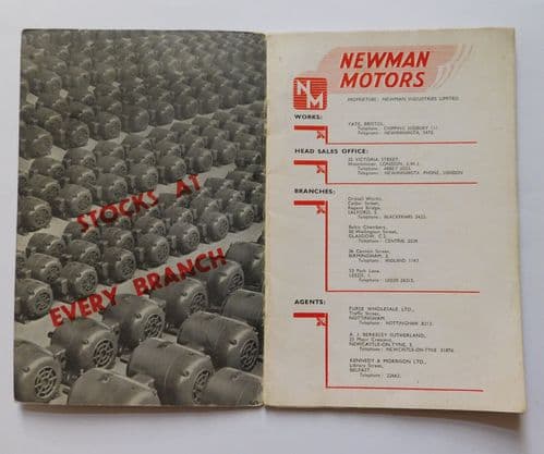 Vintage WW2 sales catalogue Newman Motors vintage 1940s war time industry
