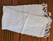 White fleece scarf fringed vintage 1950s 1960s UNUSED 30" for men or ladies