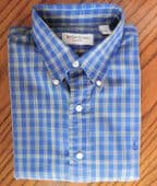 YSL check shirt L button down collar long sleeve Yves St Laurent pour homme PX