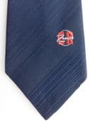 Zenith ER company tie circle logo Swedish navy blue red and white stripes UNUSED