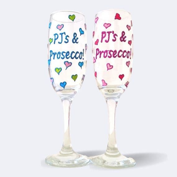 PJ's & Prosecco Flute Glasses