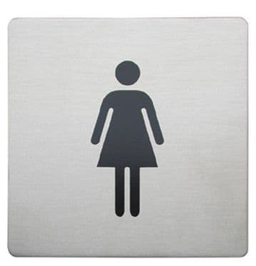 Urban Steel Sign Female Square Brushed 8926