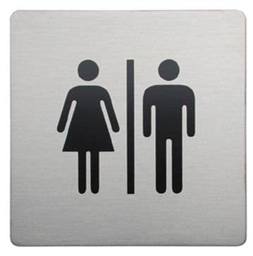Urban Steel Sign Male/Female Square Brushed 8925