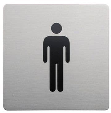 Urban Steel Sign Male Square Brushed 8927