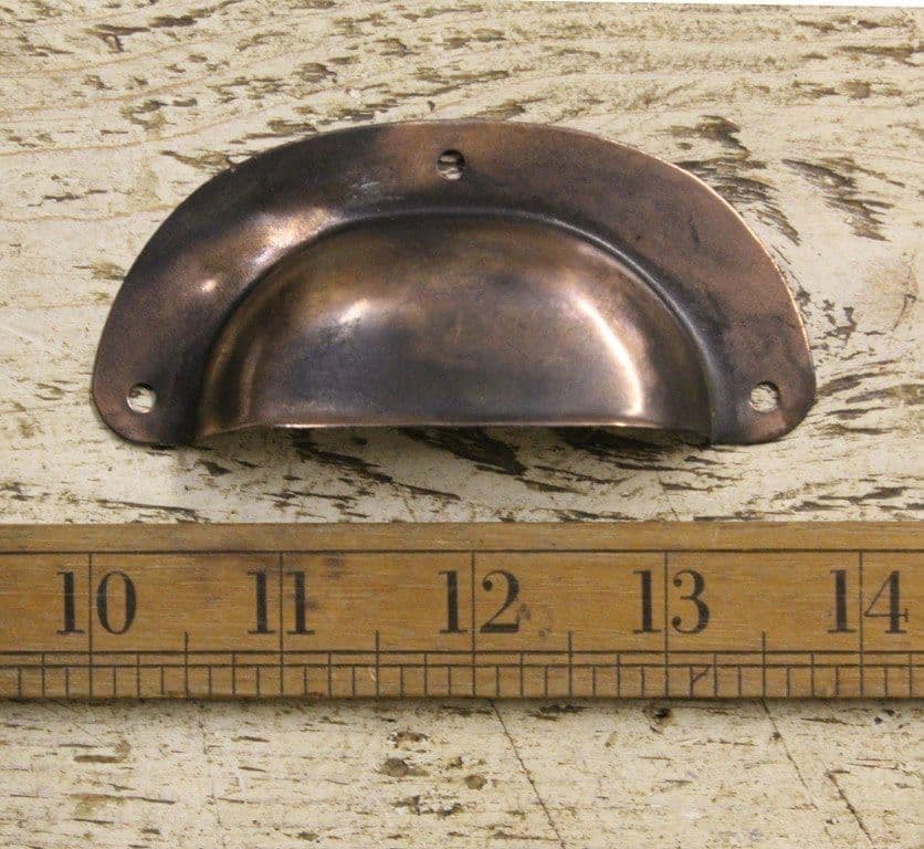 ANTIQUE COPPER CUP HANDLE PRESSED SHEET  96MM /4''