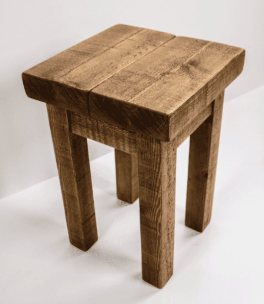 Tortuga Rustic 12x12  inch wooden side table