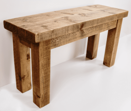 Tortuga Rustic 24 inch wooden bench (end bench for dining tables)