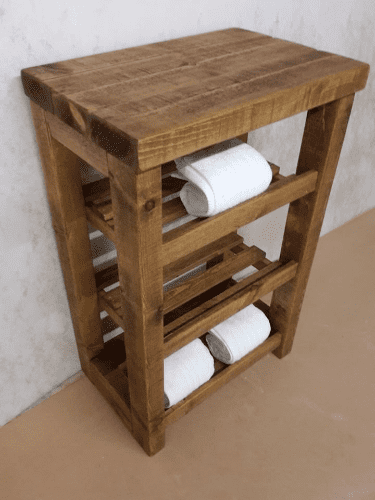 Tortuga Rustic Free Standing Wooden, Wooden Towel Shelf For Bathroom