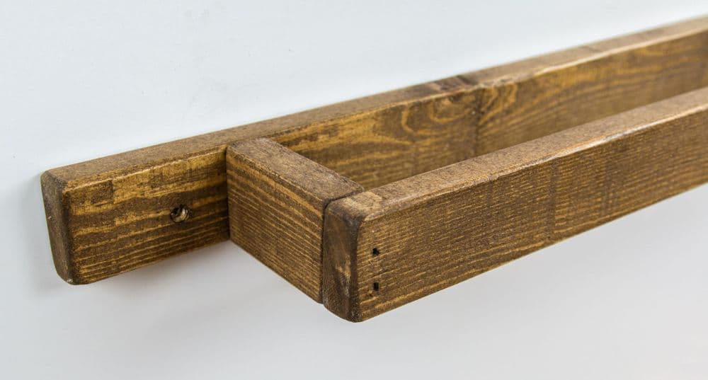 Tortuga rustic wooden towel rail