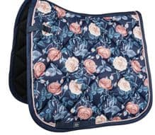 HKM SADDLE PAD- FLOWER POWER - NAVY APRICOT - RRP £39.99