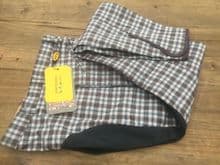 LIMITED AVAILABILITY - HKM CHECK FULL SEAT BREECHES - GREY SKY - RRP £59.99 SALE